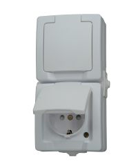 Kopp 136902009 Schutzkontakt-Steckdose 2-fach mit Deckel und erhöhtem Berühru...