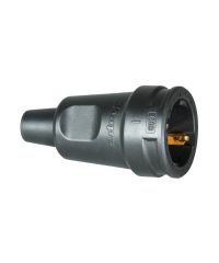 Kopp 180916009 Schutzkontakt-Gummikupplung mit Knickschutztülle, schwarz