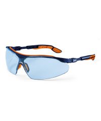 Uvex 9160.064 - Schutzbrille kratzfest, beschlagfrei Blau/Orange