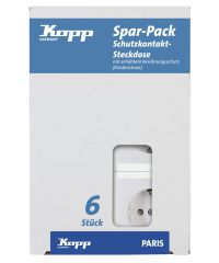 Kopp 920702011  Paris Profi-Pack: 6 Schutzkontakt-Steckdosen mit erhöhtem Ber...