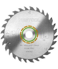 Festool Kreissägeblatt für alle Holzwerkstoffe (Durchmesser 160mm, Schnittbreite 2,2mm, 28 Zähne - Form W, HW 160 x 2, 2 x 20 W28), 496302