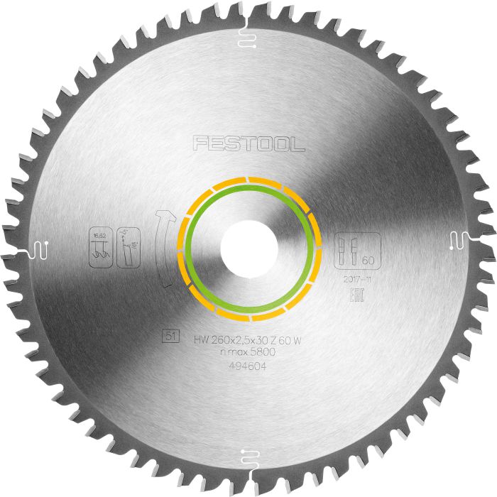Festool Universal Sägeblatt 494604 HW 260x2,5x30 W60
