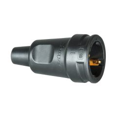 Kopp 180916009 Schutzkontakt-Gummikupplung mit Knickschutztülle, schwarz