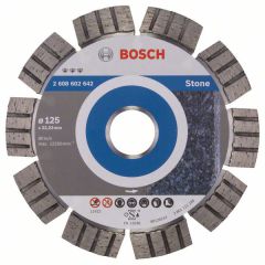 BOSCH Diamanttrennscheibe Best für Stone, 125 x 22,23 x 2,2 x 12 mm, 2608602642